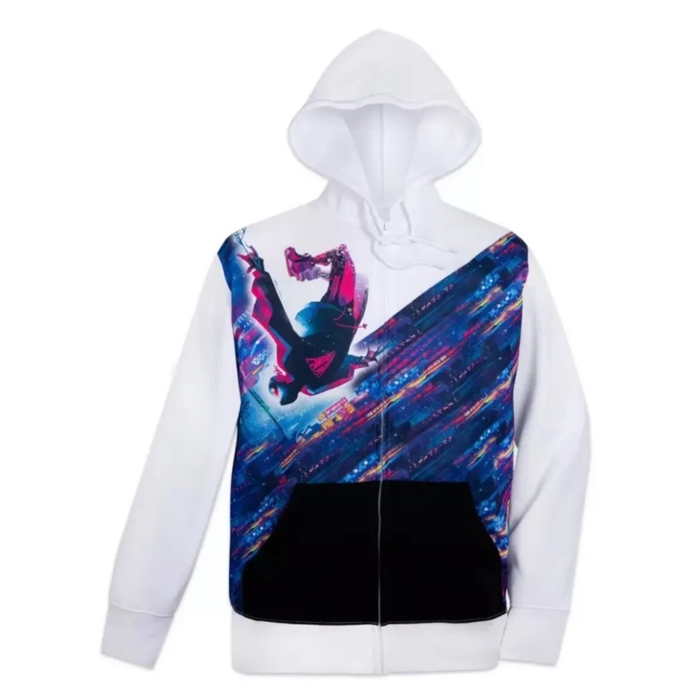 NWT Marvels Spider Man Miles Morales Zip Up Hoodie Artist Series Disney‼️
